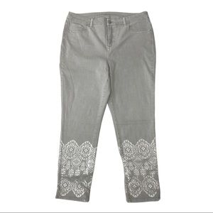 Chico's Gray So Slimming Girlfriend Ankle Jeans